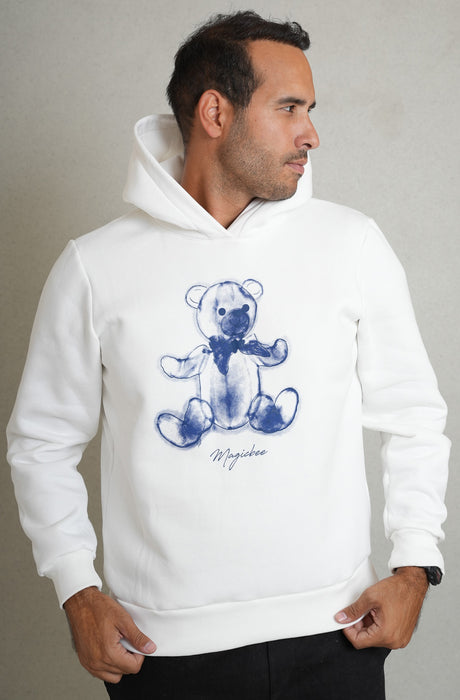 MagicBee Teddy Bear Unisex Hoodie - Off White