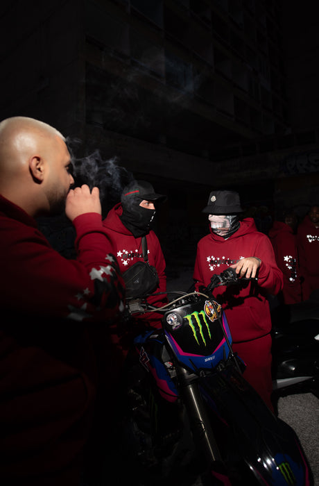 MagicBee Reflective Stars Hoodie - Burgundy