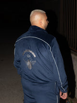 MagicBee Velour Tracksuit Jacket - Navy Blue