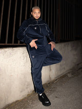 MagicBee Velour Tracksuit Pants- Navy Blue