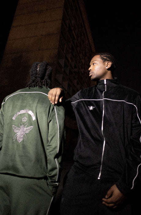 MagicBee Velour Tracksuit Jacket - Khaki