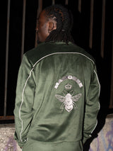 MagicBee Velour Tracksuit Jacket - Khaki