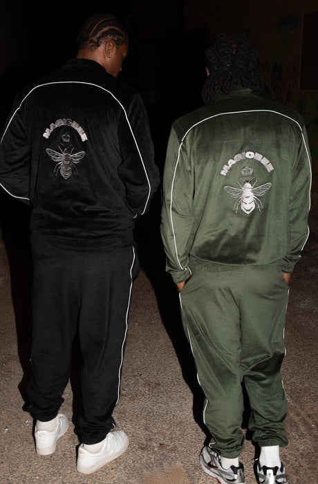 MagicBee Velour Tracksuit Pants- Khaki