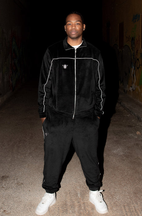 MagicBee Velour Tracksuit Pants- Black
