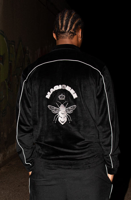 MagicBee Velour Tracksuit Jacket - Black