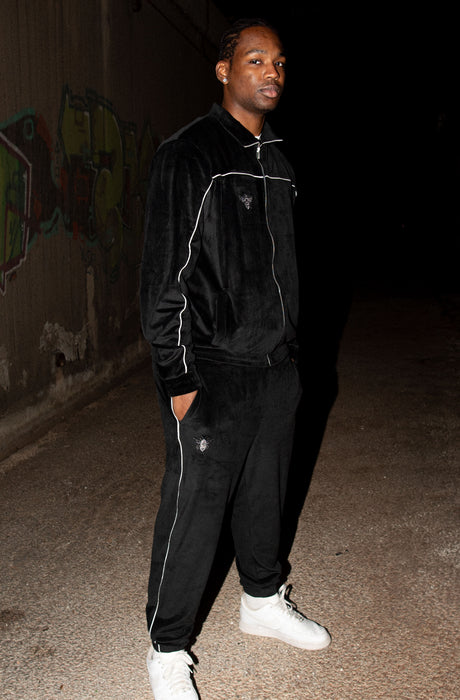MagicBee Velour Tracksuit Pants- Black