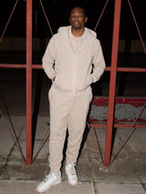 MagicBee Corduroy Velour Tracksuit Pants - Beige