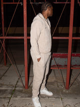 MagicBee Corduroy Velour Tracksuit Jacket - Beige