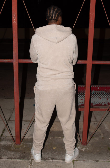 MagicBee Corduroy Velour Tracksuit Pants - Beige