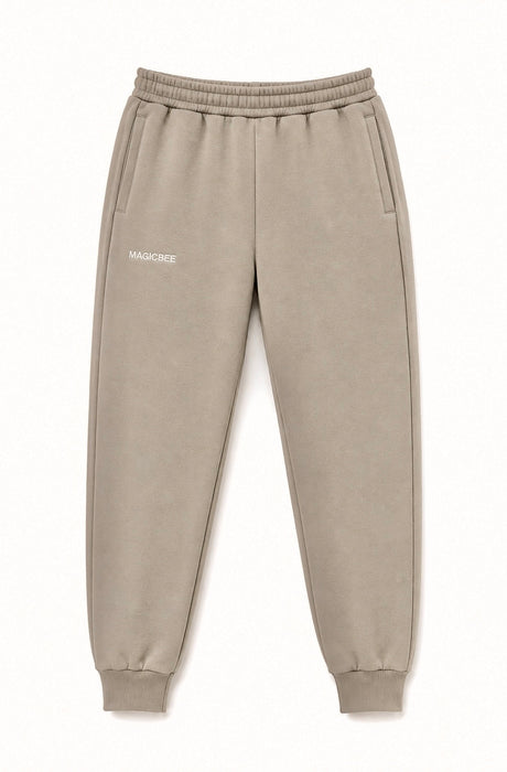 MagicBee Embroidered Logo Pants - Beige