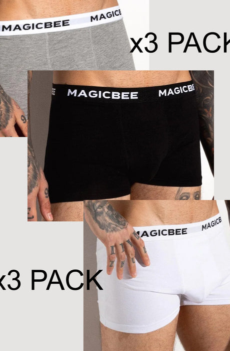 MagicBee (3 PACK) Boxer - Black/White/Grey