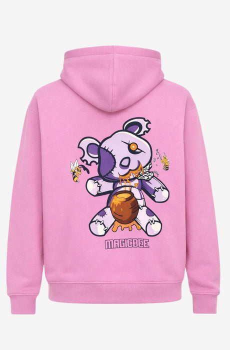 MagicBee Teddy Bear Logo Unisex Hoodie - Pink