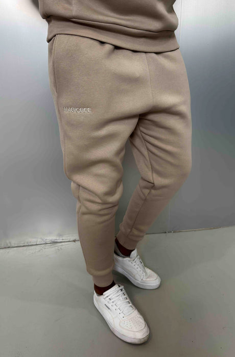 MagicBee Embroidered Logo Pants - Beige