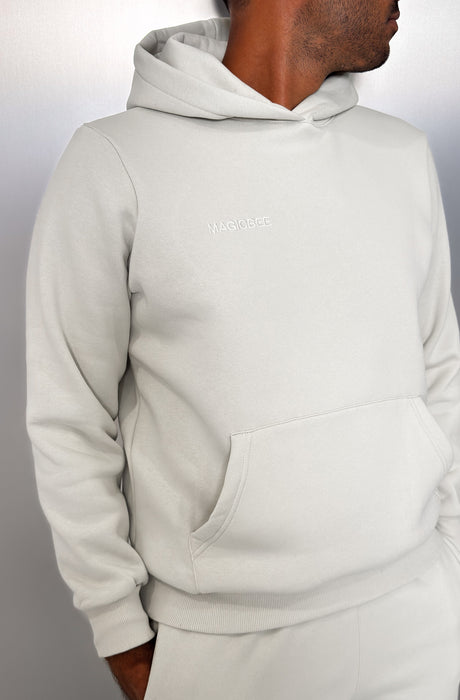 MagicBee Embroidered Logo Hoodie - Ice Grey