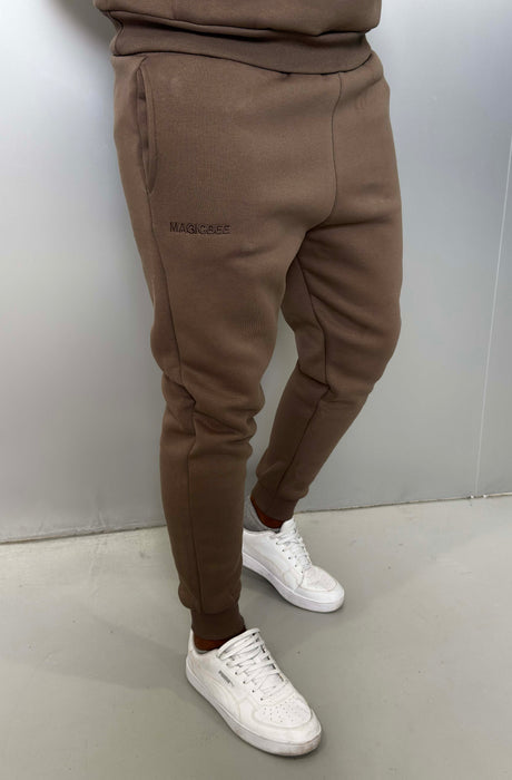 MagicBee Embroidered Logo Pants - Brown