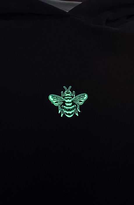 MagicBee Glow-in-the-dark logo Raglan Hoodie - Black
