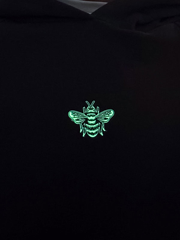 MagicBee Glow-in-the-dark logo Raglan Hoodie - Black