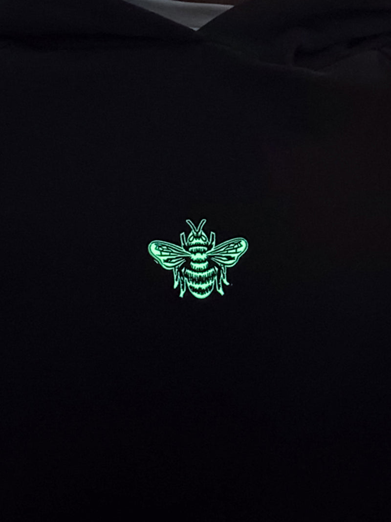 MagicBee Glow-in-the-dark logo Raglan Hoodie - Black