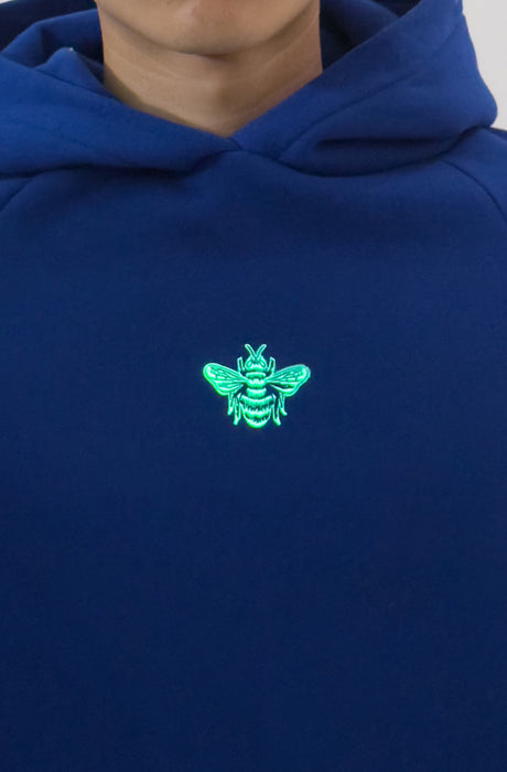 MagicBee Glow-in-the-dark logo Raglan Hoodie - Blue Royal