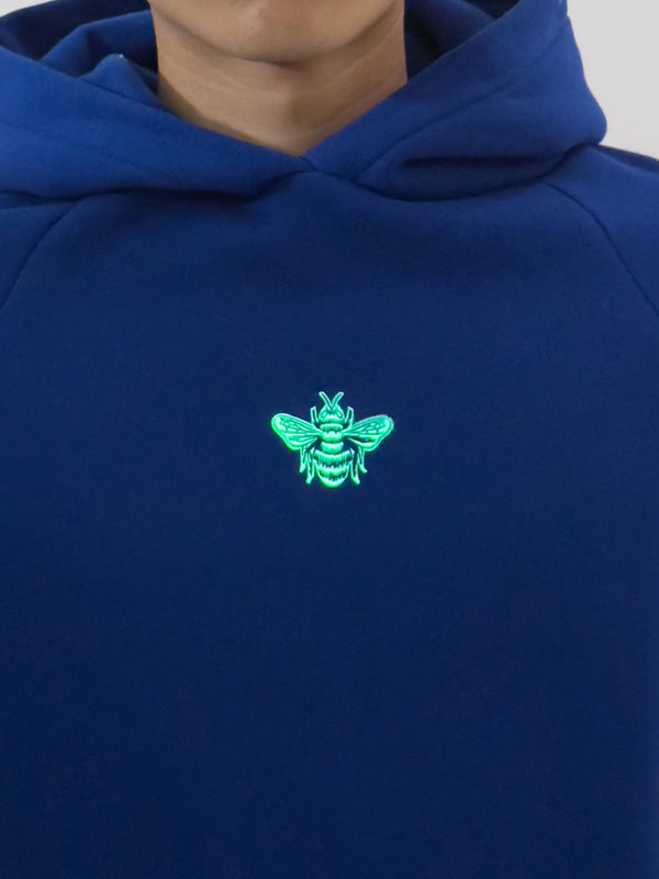 MagicBee Glow-in-the-dark logo Raglan Hoodie - Blue Royal