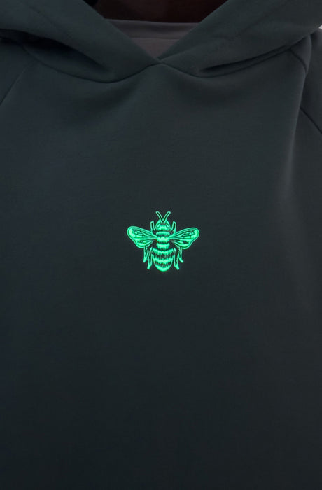 MagicBee Glow-in-the-dark logo Raglan Hoodie - Green