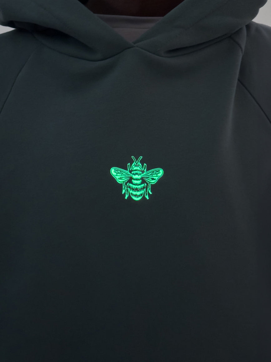 MagicBee Glow-in-the-dark logo Raglan Hoodie - Green