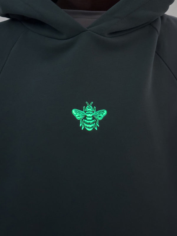 MagicBee Glow-in-the-dark logo Raglan Hoodie - Green