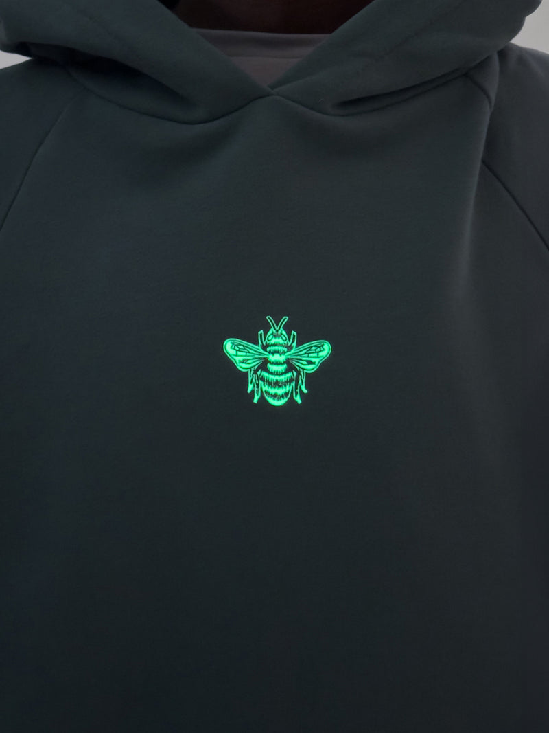 MagicBee Glow-in-the-dark logo Raglan Hoodie - Green