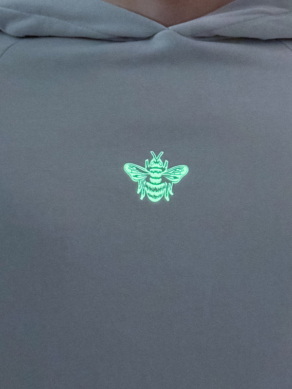 MagicBee Glow-in-the-dark logo Raglan Hoodie - ICE GREY