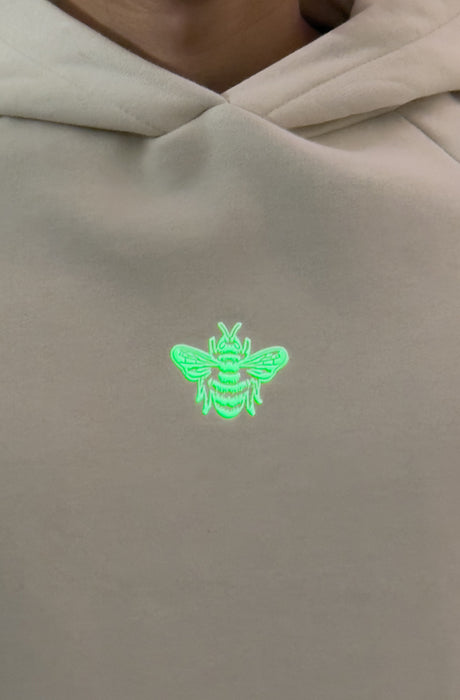 MagicBee Glow-in-the-dark logo Raglan Hoodie - BEIGE
