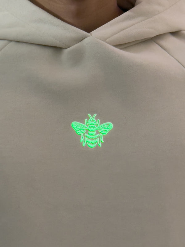 MagicBee Glow-in-the-dark logo Raglan Hoodie - BEIGE
