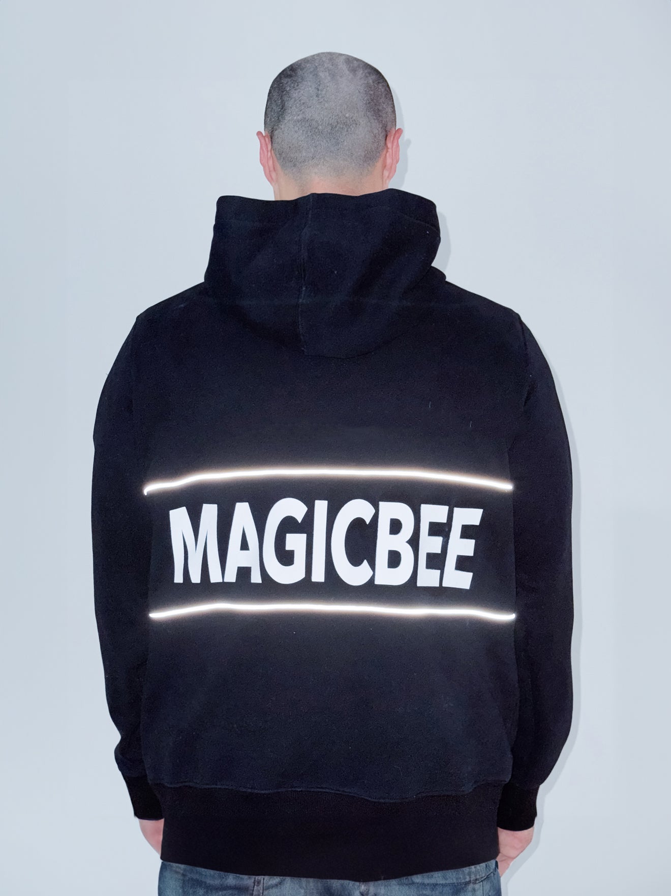 MagicBee Reflective Tape Hoodie - Black (Special Edition)