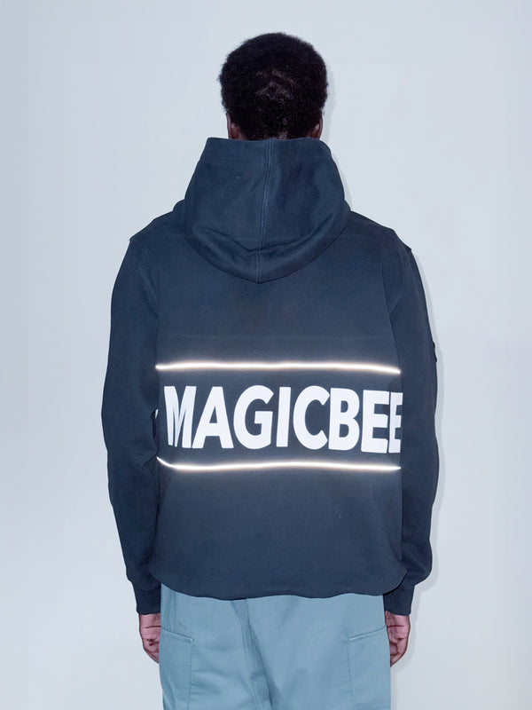 MagicBee Reflective Tape Hoodie - Dirty Black (Special Edition)