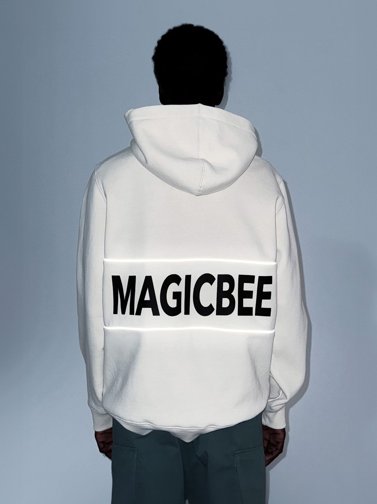 MagicBee Reflective Tape Hoodie - Beige (Special Edition)
