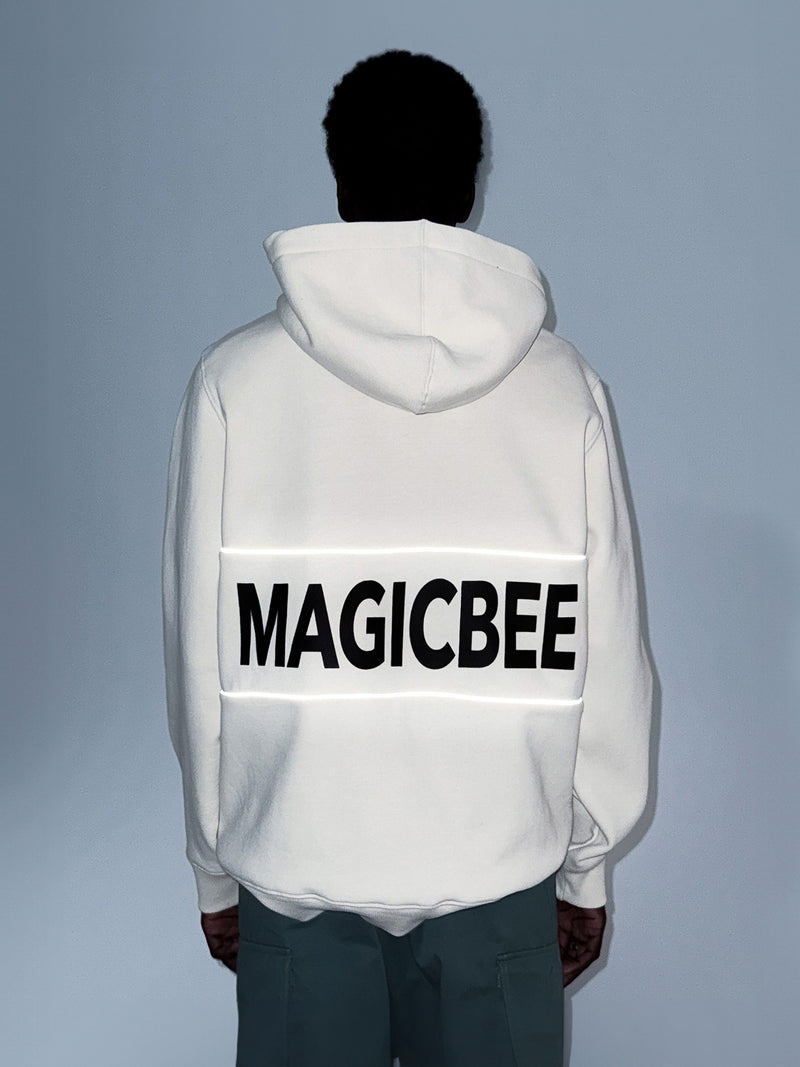 MagicBee Reflective Tape Hoodie - Beige (Special Edition)