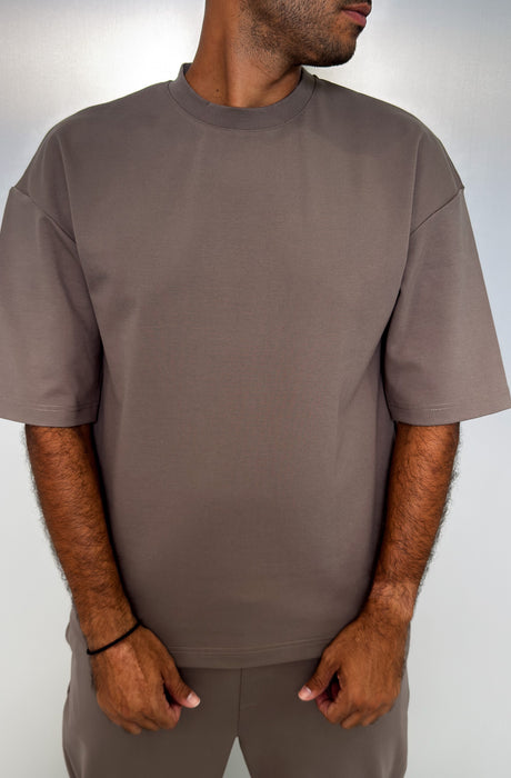 MagicBee Oversize Punto Di Roma Tee - Pastel Brown