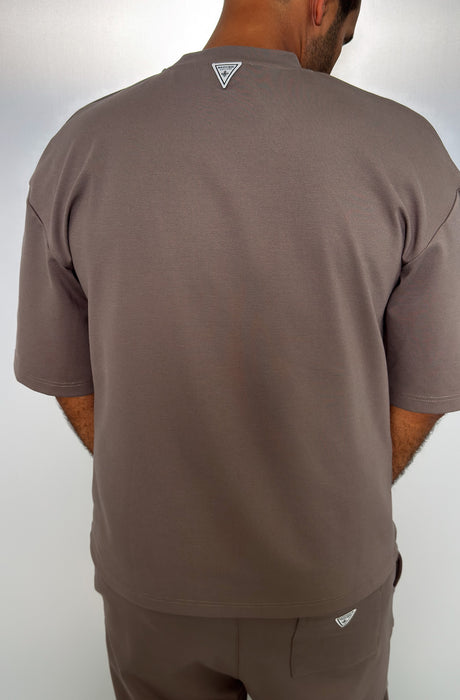 MagicBee Oversize Punto Di Roma Tee - Pastel Brown