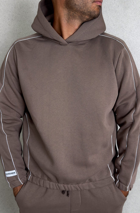 MagicBee Side Stripe Hoodie - Brown