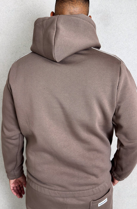 MagicBee Side Stripe Hoodie - Brown