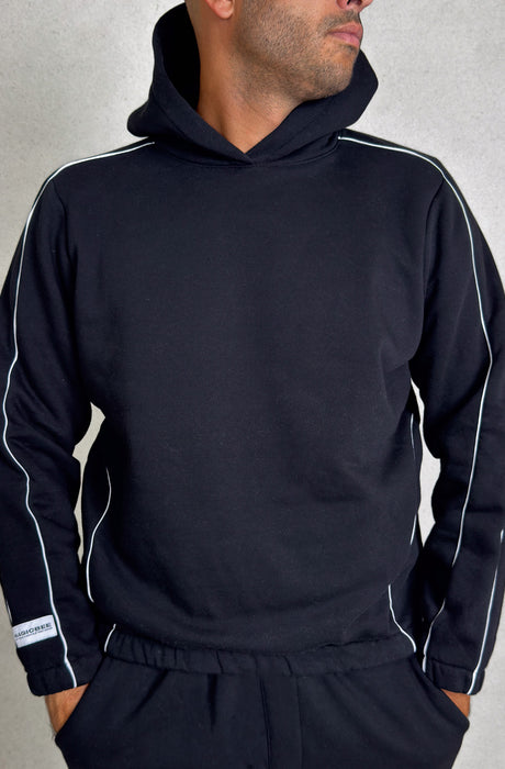 MagicBee Side Stripe Hoodie - Black