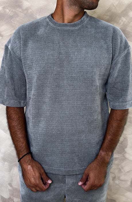 MagicBee Oversize Chenille Tee - Ice Gray