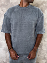 MagicBee Oversize Chenille Tee - Ice Gray