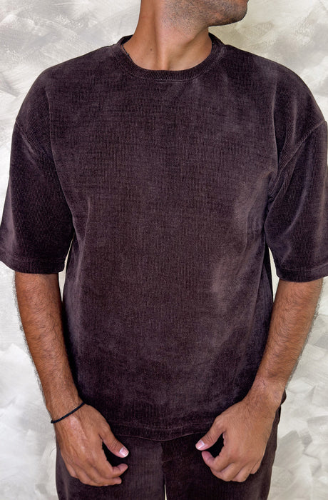 MagicBee Oversize Chenille Tee - Brown