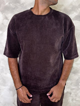 MagicBee Oversize Chenille Tee - Brown