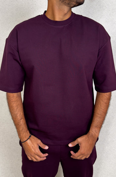 MagicBee Oversize Punto Di Roma Tee - Burgundy