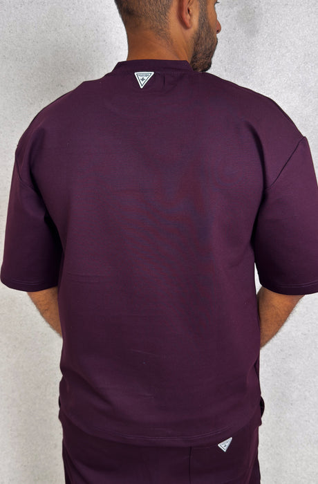 MagicBee Oversize Punto Di Roma Tee - Burgundy