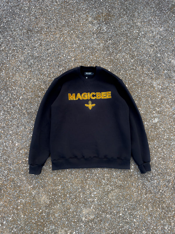 MagicBee Velvet Logo Sweatshirt- Black (Limited Edition)