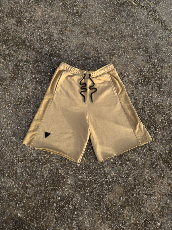 MagicBee Reverse Cotton Side Tape Shorts - Camel