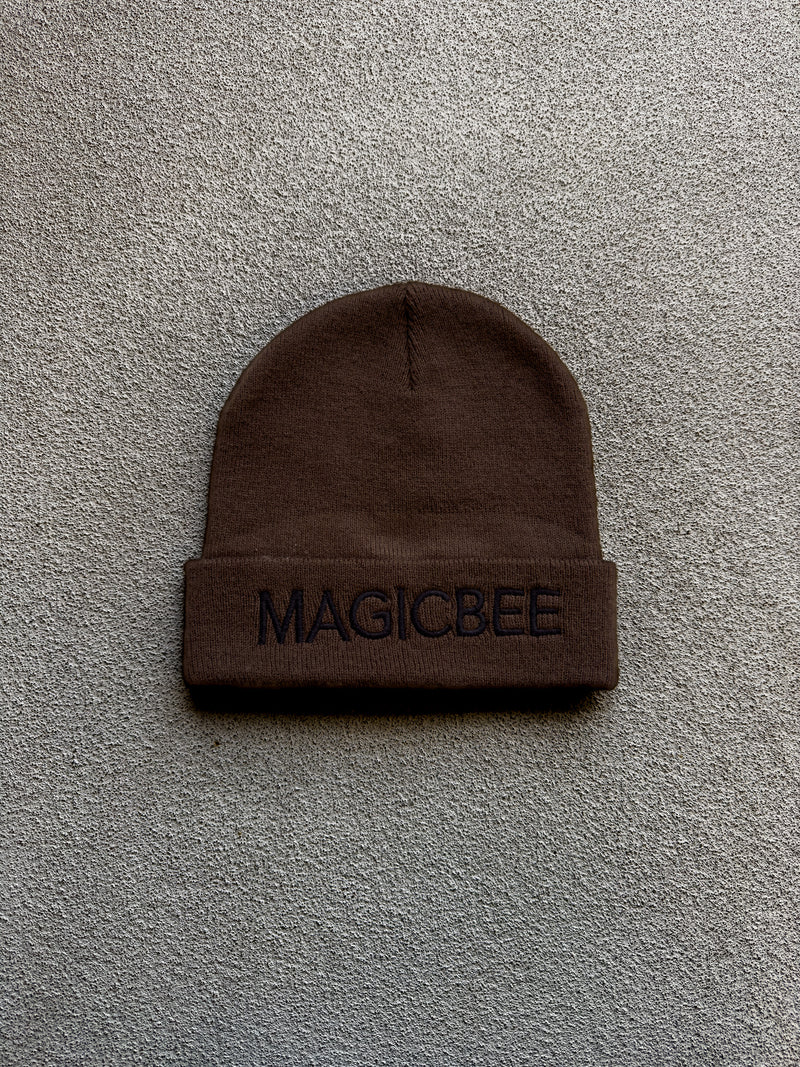 MagicBee Embroidered Unisex Beanie - Brown