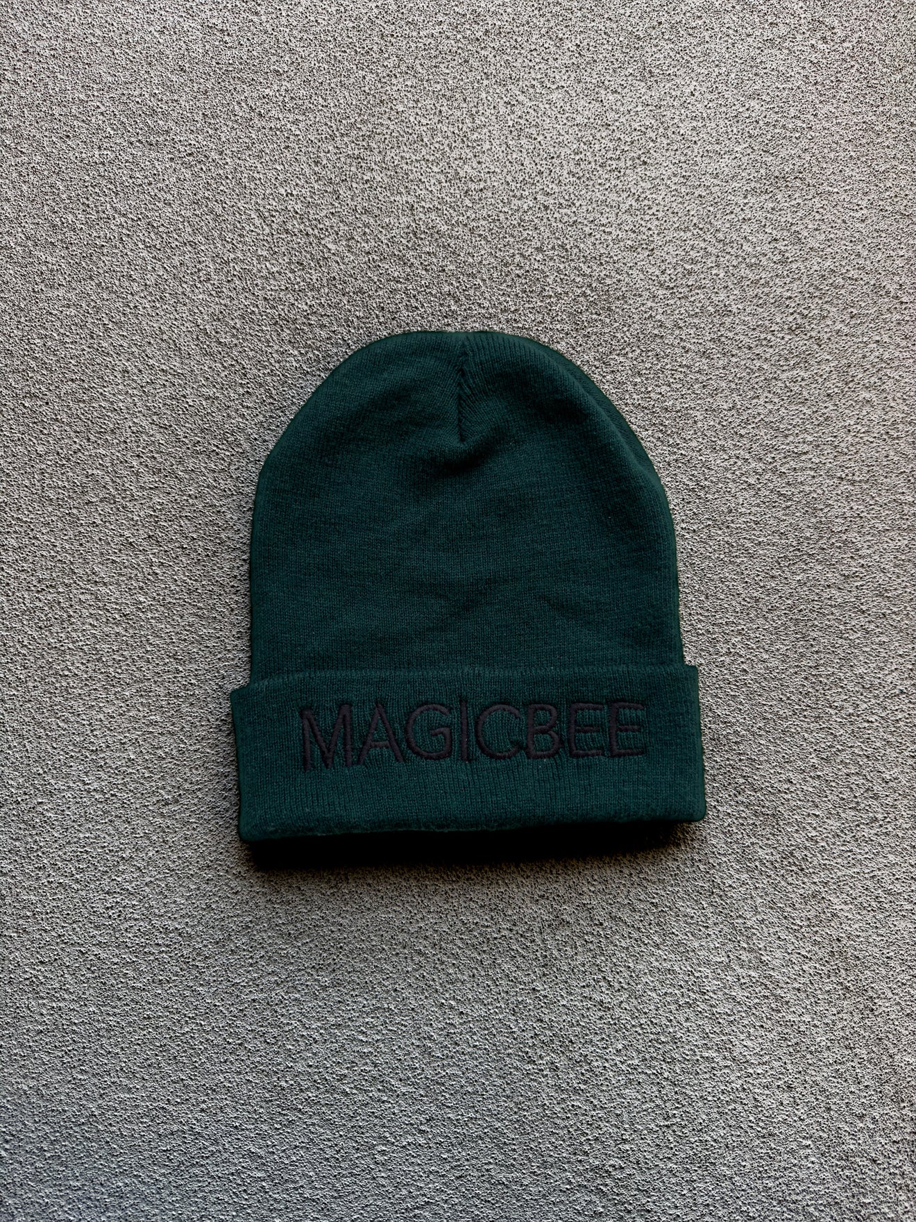 MagicBee Embroidered Unisex Beanie - Dark Green